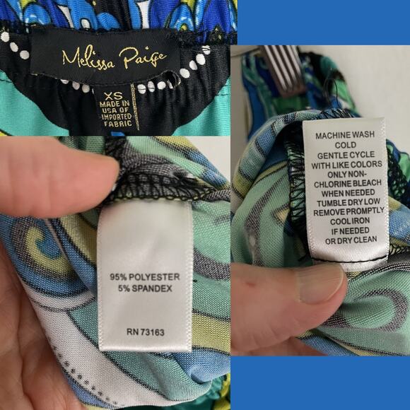 Melissa Paige XS Palazzo Pants Psychedelic Retro 70s Disco Funky Print USA - Picture 12 of 13